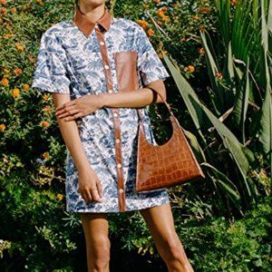 NWT STAUD Switch Dress Toile Whiskey M